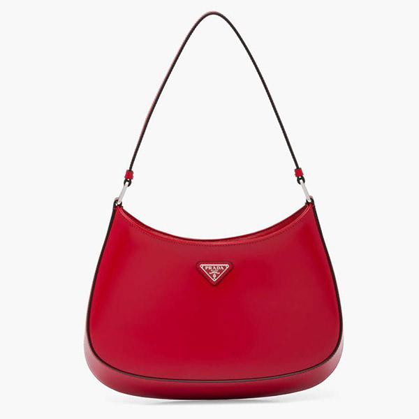 22SS新作 プラダ 偽物 Cleo ブラッシュドレザー ショルダーバッグ ロゴ 1BC499ZO6F02SB